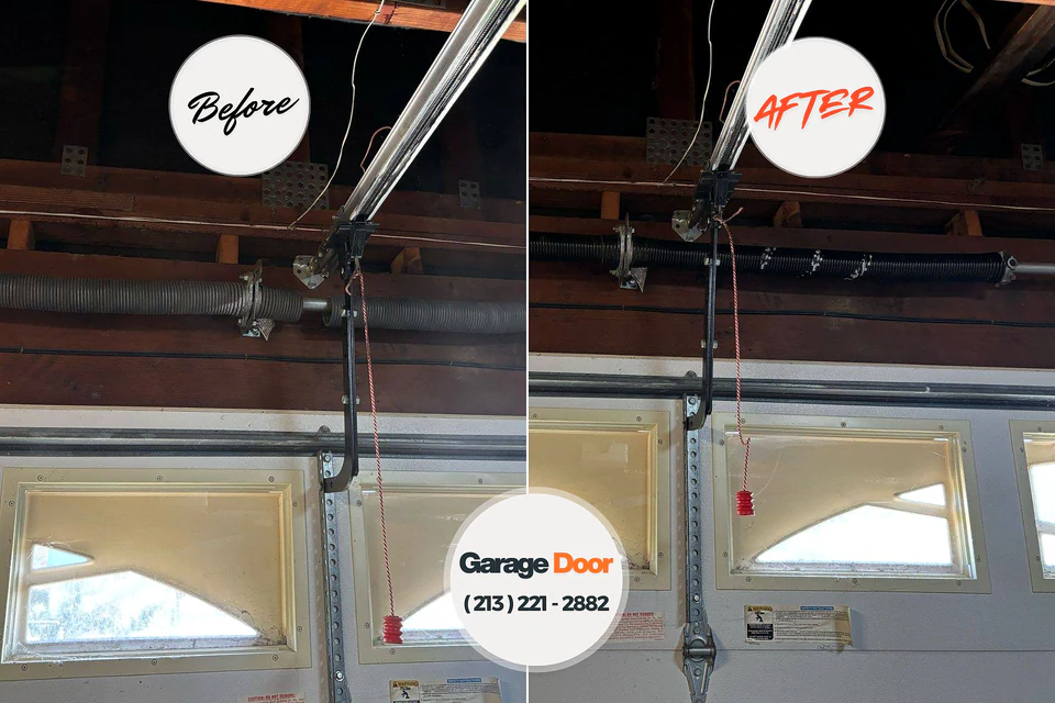 Before and after: garage door repair Huntington, WV